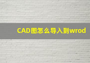 CAD图怎么导入到wrod