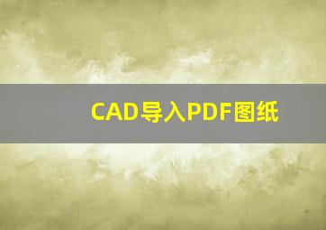 CAD导入PDF图纸