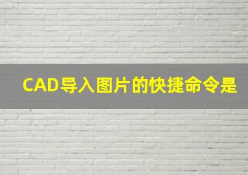 CAD导入图片的快捷命令是