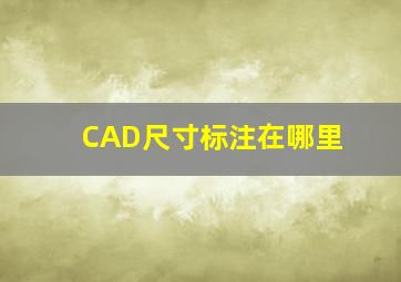 CAD尺寸标注在哪里