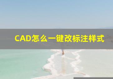 CAD怎么一键改标注样式