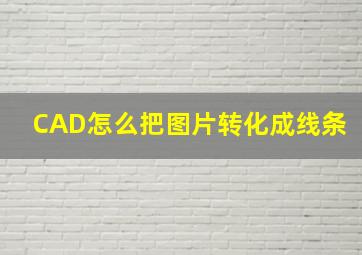 CAD怎么把图片转化成线条