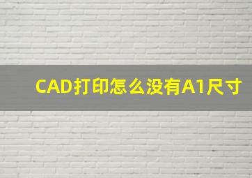 CAD打印怎么没有A1尺寸