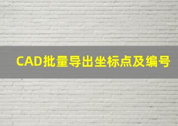 CAD批量导出坐标点及编号