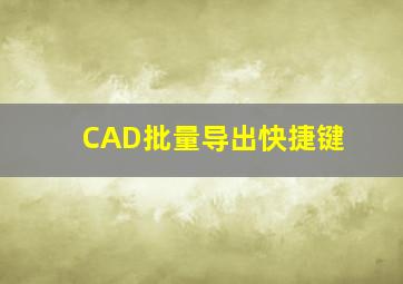 CAD批量导出快捷键