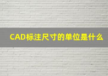 CAD标注尺寸的单位是什么