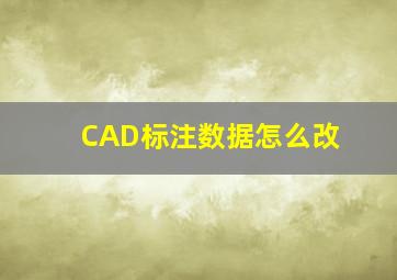 CAD标注数据怎么改