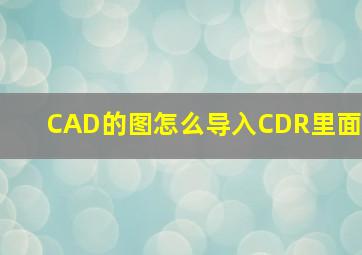 CAD的图怎么导入CDR里面