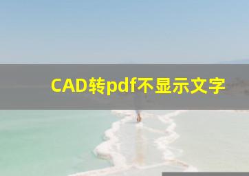 CAD转pdf不显示文字