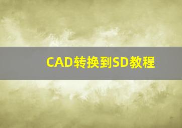 CAD转换到SD教程