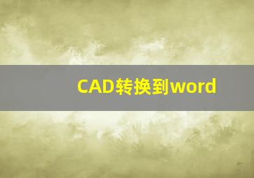 CAD转换到word