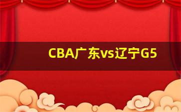 CBA广东vs辽宁G5