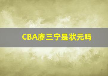 CBA廖三宁是状元吗