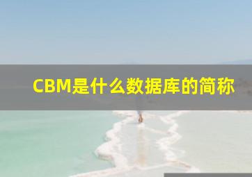 CBM是什么数据库的简称