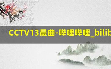 CCTV13晨曲-哔哩哔哩_bilibili