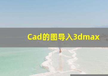 Cad的图导入3dmax