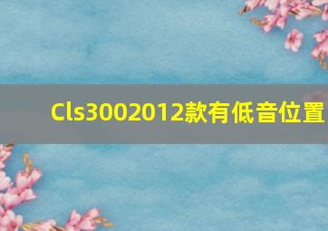 Cls3002012款有低音位置