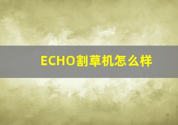 ECHO割草机怎么样