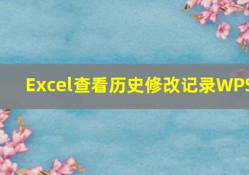 Excel查看历史修改记录WPS