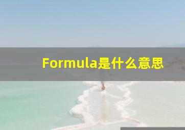 Formula是什么意思