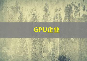 GPU企业