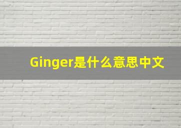 Ginger是什么意思中文