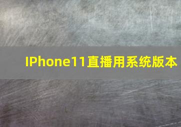 IPhone11直播用系统版本