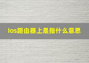 Ios路由器上是指什么意思