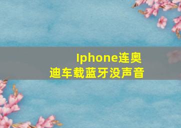 Iphone连奥迪车载蓝牙没声音