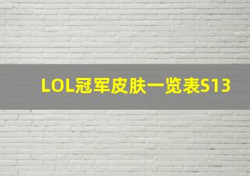 LOL冠军皮肤一览表S13