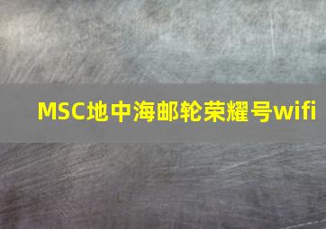 MSC地中海邮轮荣耀号wifi