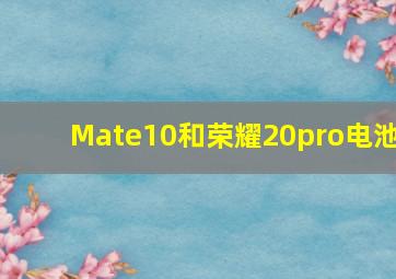 Mate10和荣耀20pro电池