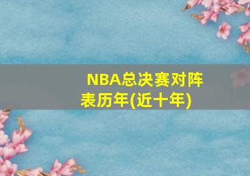 NBA总决赛对阵表历年(近十年)