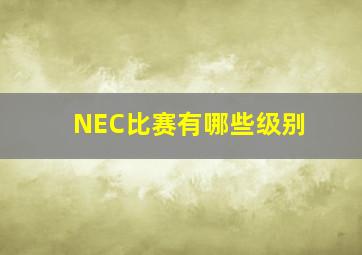 NEC比赛有哪些级别