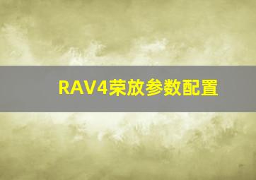 RAV4荣放参数配置