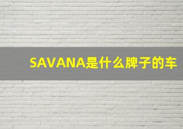 SAVANA是什么牌子的车