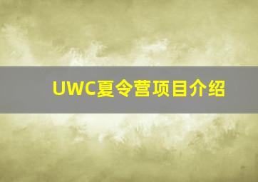 UWC夏令营项目介绍