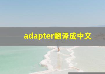 adapter翻译成中文