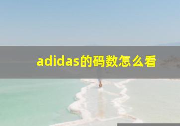 adidas的码数怎么看