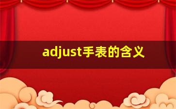 adjust手表的含义