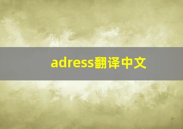 adress翻译中文