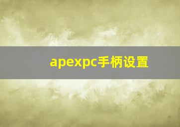 apexpc手柄设置