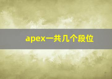 apex一共几个段位