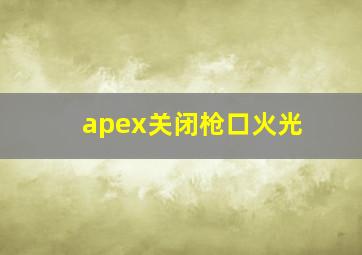 apex关闭枪口火光