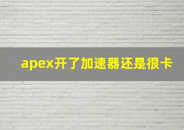 apex开了加速器还是很卡