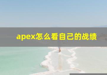 apex怎么看自己的战绩