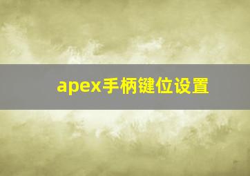 apex手柄键位设置