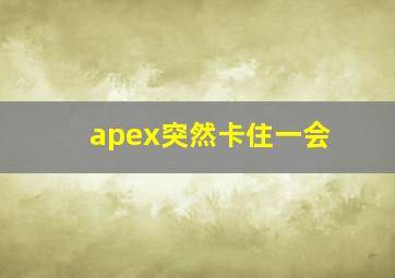 apex突然卡住一会