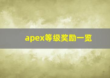 apex等级奖励一览