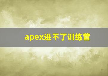 apex进不了训练营